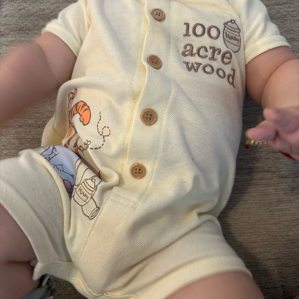 Disney Cream 100 Acre Wood Baby One Piece
